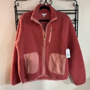 Time and Tru Coral Sherpa Jacket